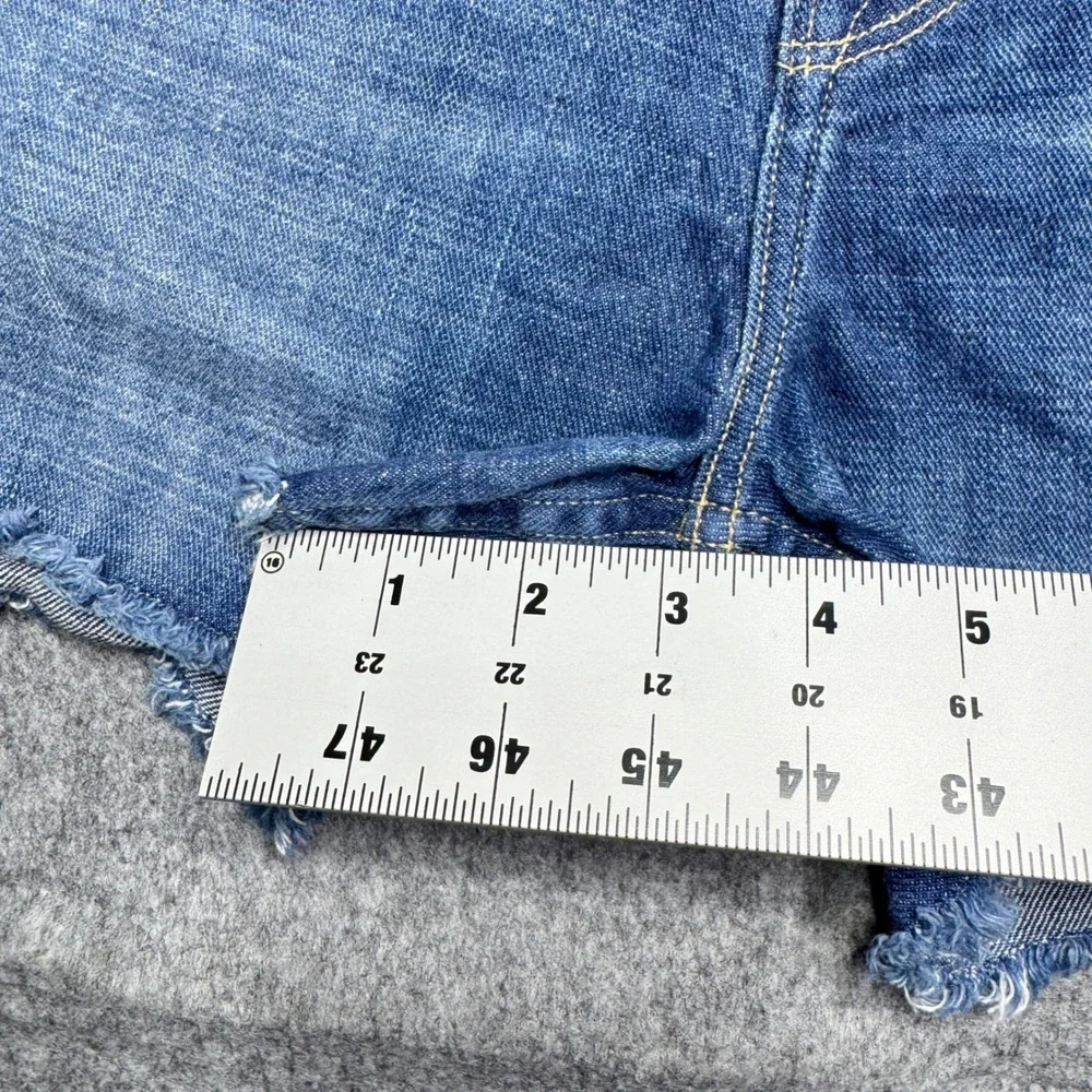 Lucky Legend Denim Shorts Frayed‎ Hem Blue Wash Casual Summer Made in USA 2/26